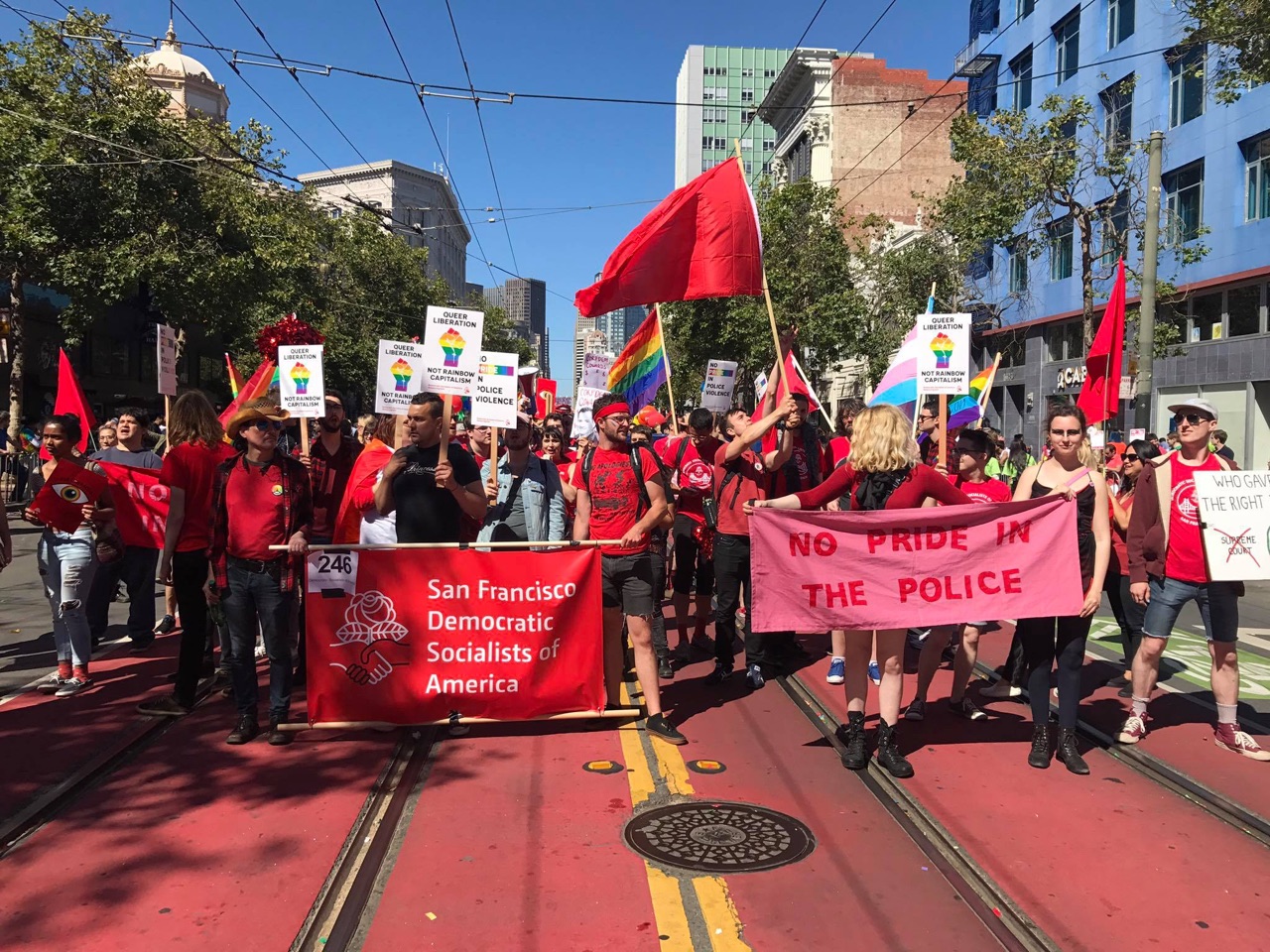 DSA marches for queer liberation and against rainbow capitalism at SF Pride
